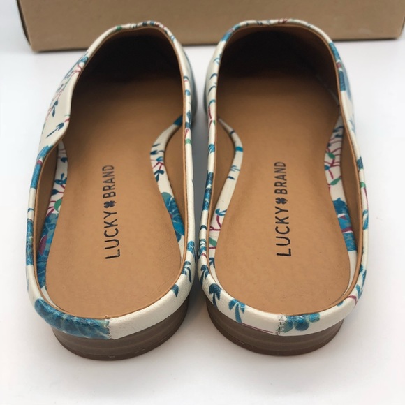 NIB Lucky Brand BARBORA Flat Mule Floral Slides - Picture 6 of 11